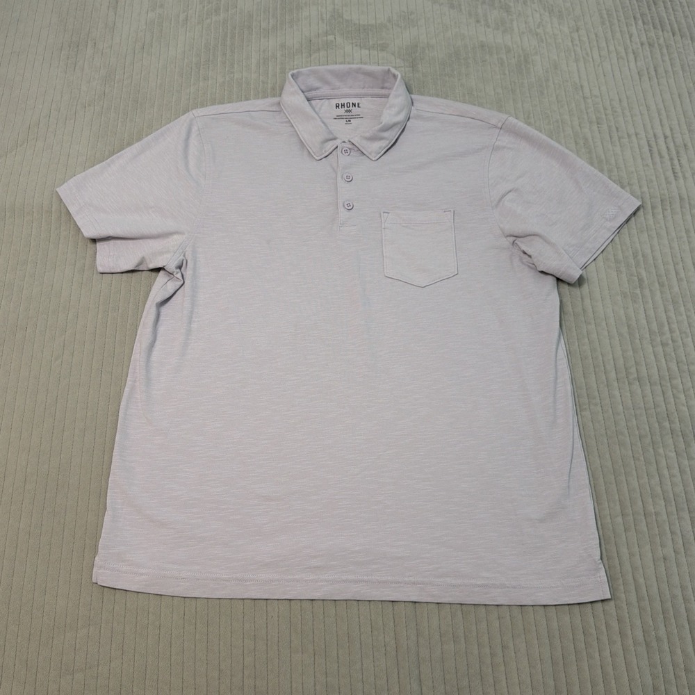 Rhone Polo Mens Large Purple Performance Athleisure Business‎ Casual Soft